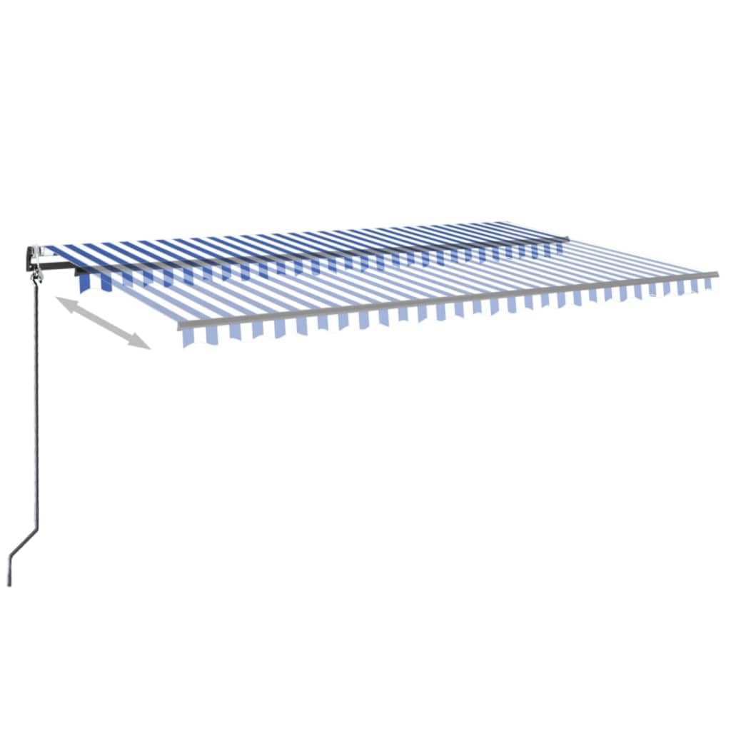 Toldo automático retráctil azul y blanco 500x350 cm vidaXL