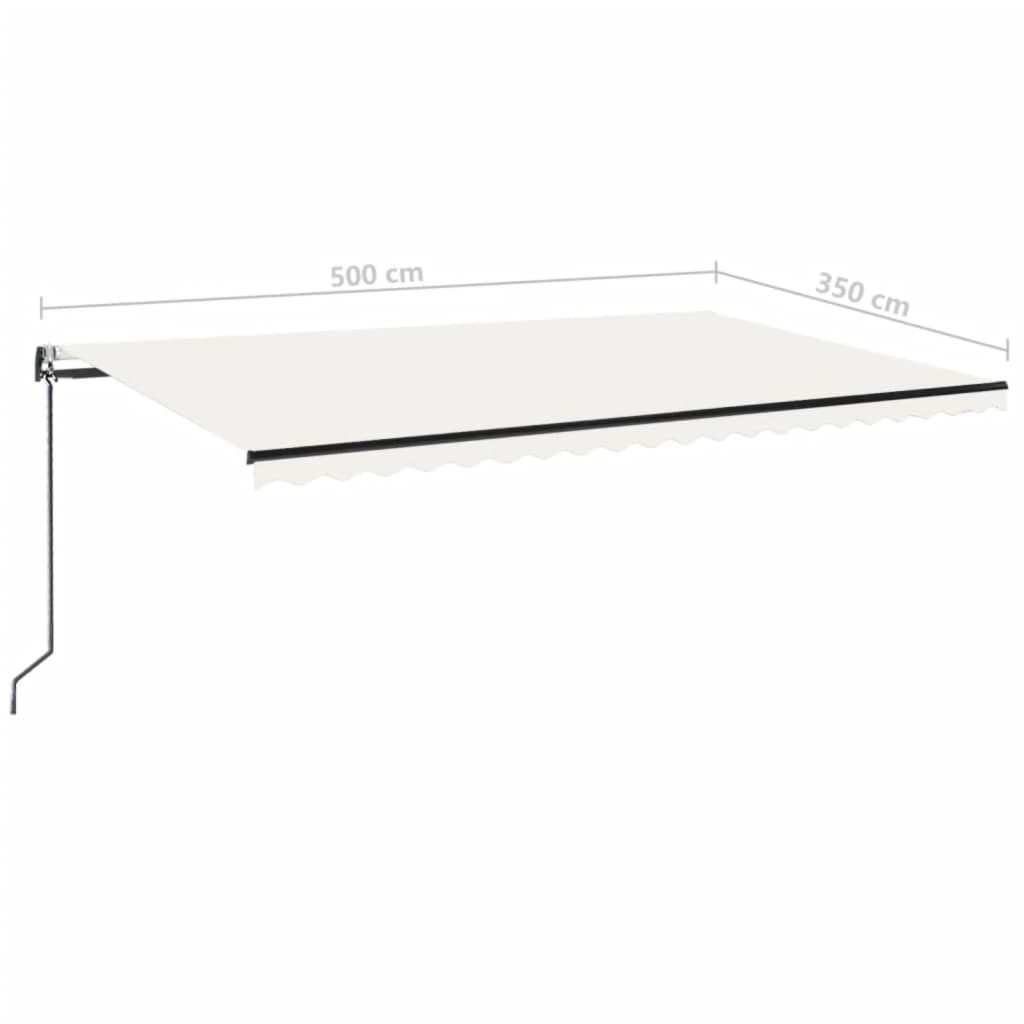 Toldo retráctil automático crema 500x350 cm vidaXL