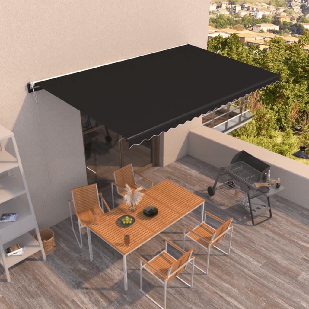 Toldo retráctil automático gris antracita 500x350 cm vidaXL