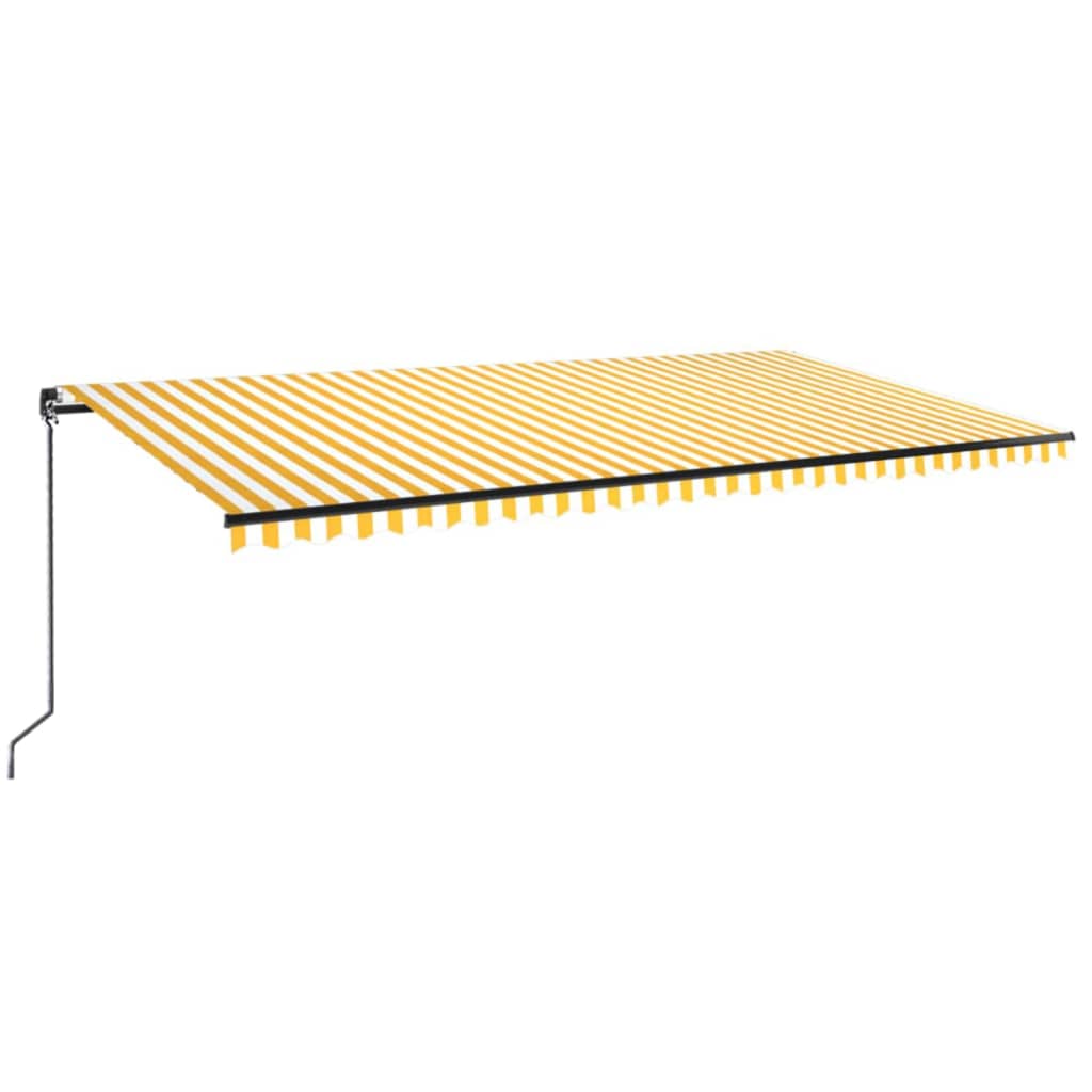 Toldo retráctil manual amarillo y blanco 600x350 cm vidaXL