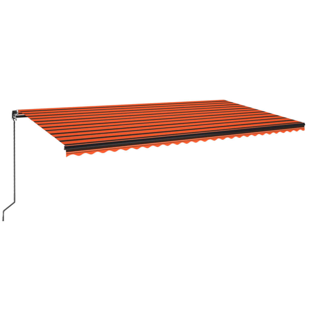 Toldo retráctil manual naranja y marrón 600x350 cm vidaXL