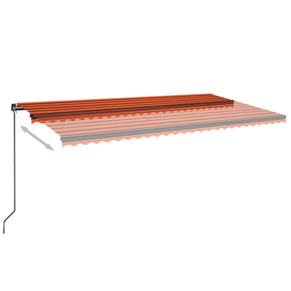 Toldo retráctil manual naranja y marrón 600x350 cm vidaXL