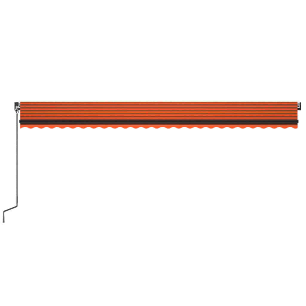 Toldo retráctil manual naranja y marrón 600x350 cm vidaXL