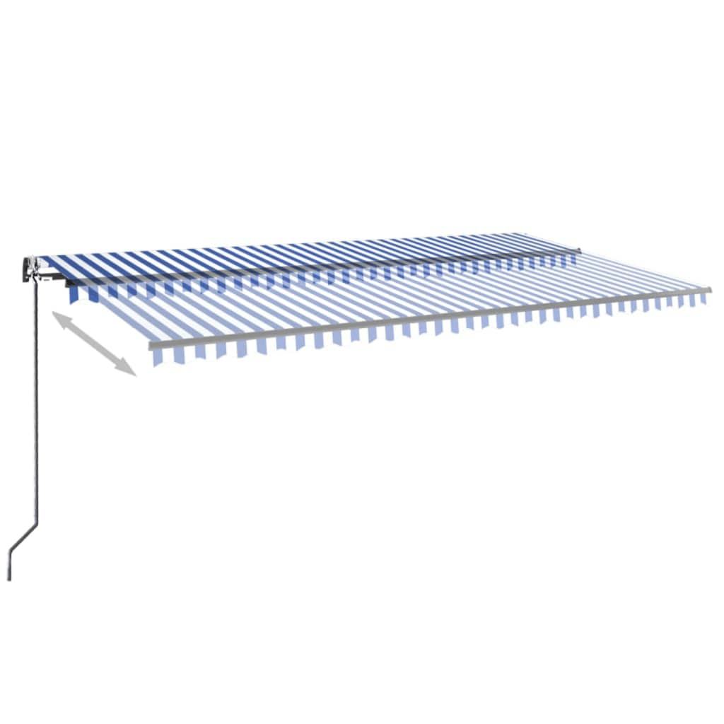 Toldo automático retráctil azul y blanco 600x350 cm vidaXL