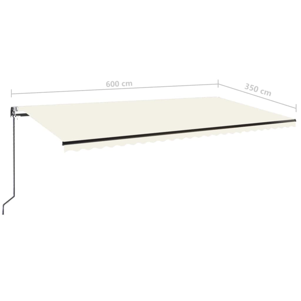 Toldo retráctil automático crema 600x350 cm vidaXL