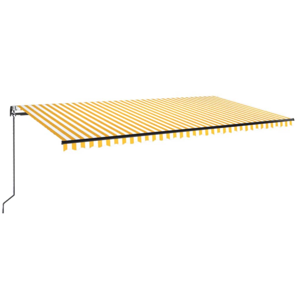 Toldo retráctil automático amarillo y blanco 600x350 cm vidaXL