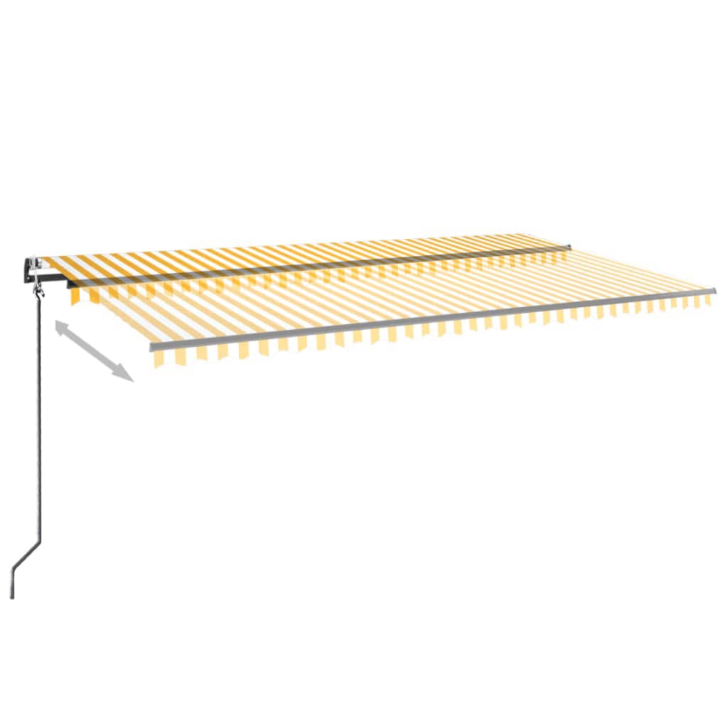 Toldo retráctil automático amarillo y blanco 600x350 cm vidaXL