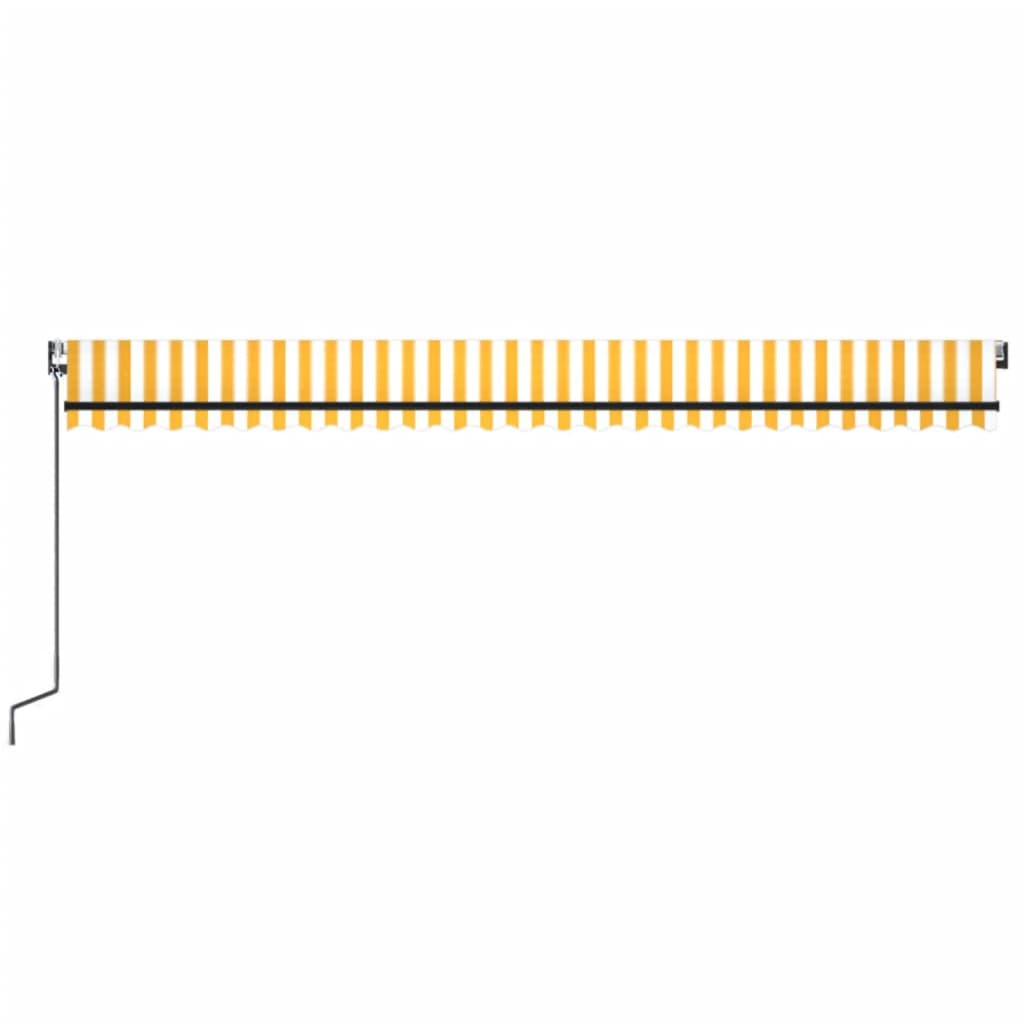 Toldo retráctil automático amarillo y blanco 600x350 cm vidaXL