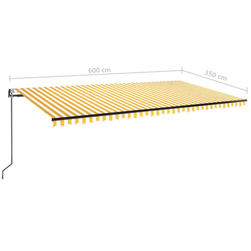 Toldo retráctil automático amarillo y blanco 600x350 cm vidaXL