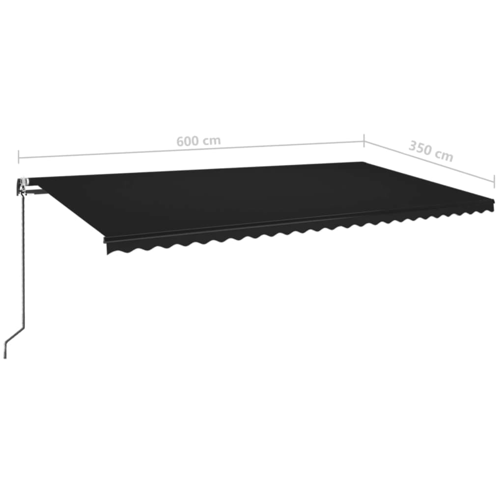 Toldo retráctil automático gris antracita 600x350 cm vidaXL