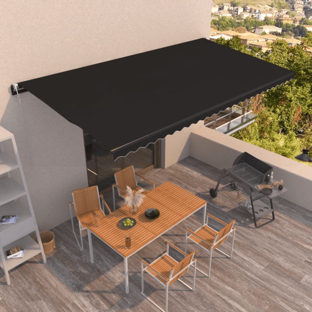 Toldo retráctil automático gris antracita 600x350 cm vidaXL