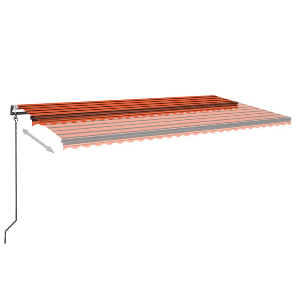 Toldo automático retráctil naranja y marrón 600x350 cm vidaXL