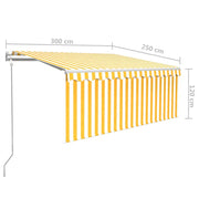 Automatic awning blind, LED and yellow/white sensor 3x2.5 m V5974 Vetonek