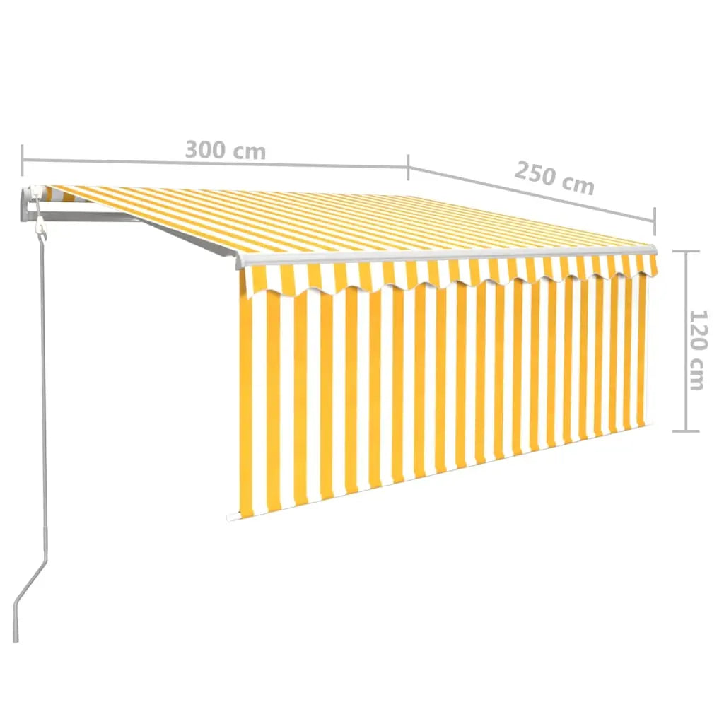 Automatic awning blind, LED and yellow/white sensor 3x2.5 m V5974 Vetonek