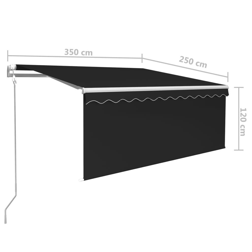 Automatic retractable awning with anthracite blind 3.5x2.5 m V6131 Vetonek