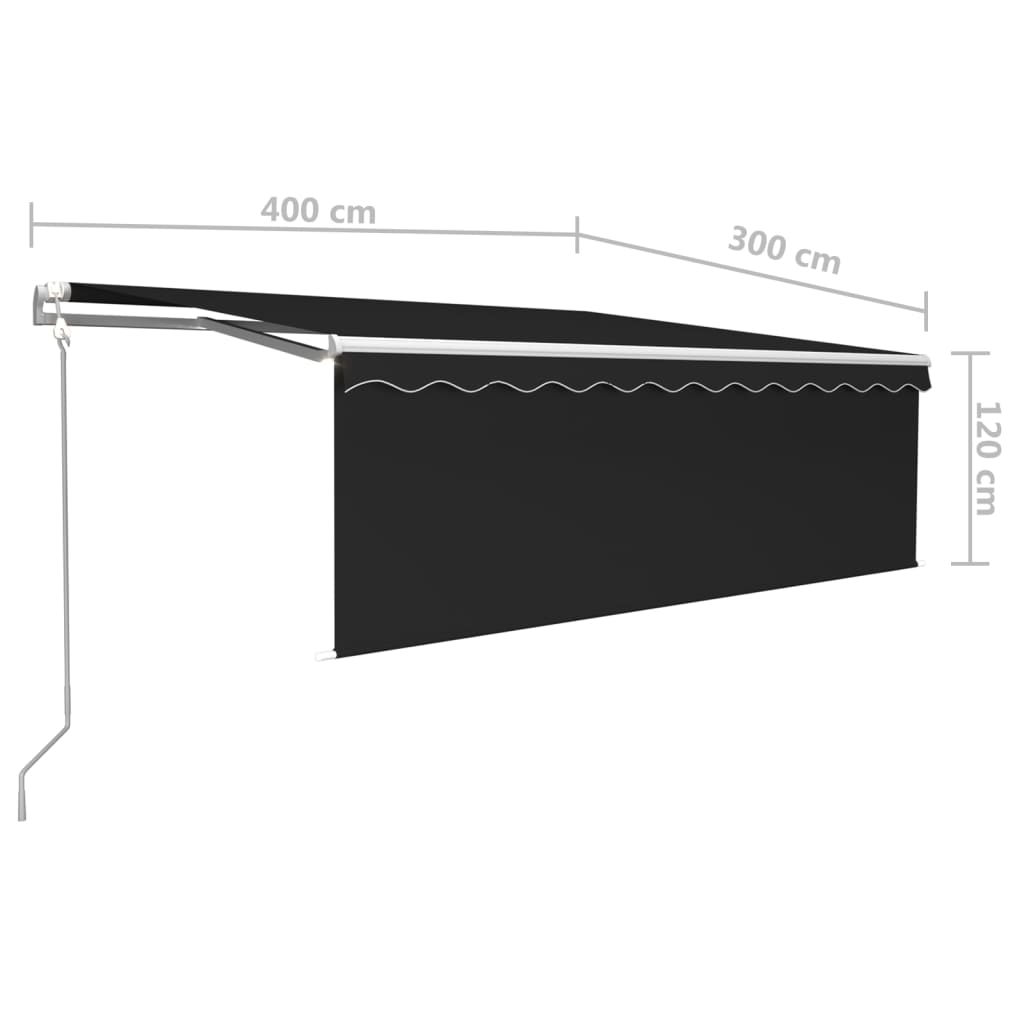 Toldo automático retráctil con persiana gris antracita 4x3 m vidaXL