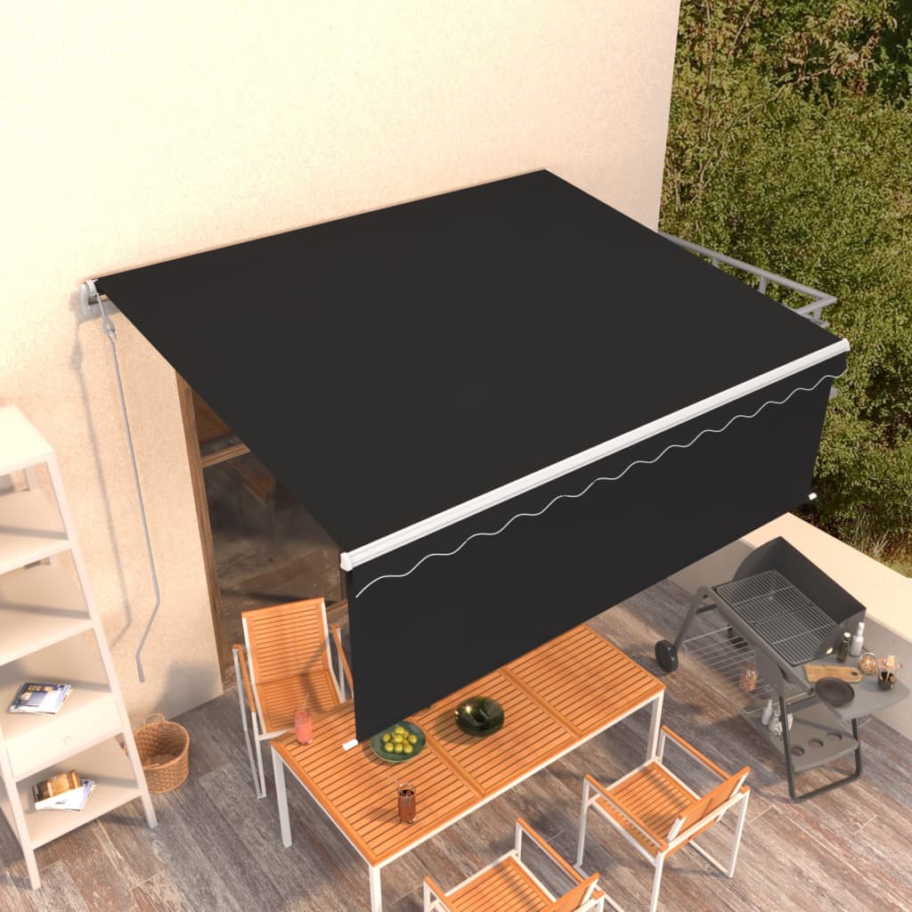 Toldo automático retráctil con persiana gris antracita 4x3 m vidaXL