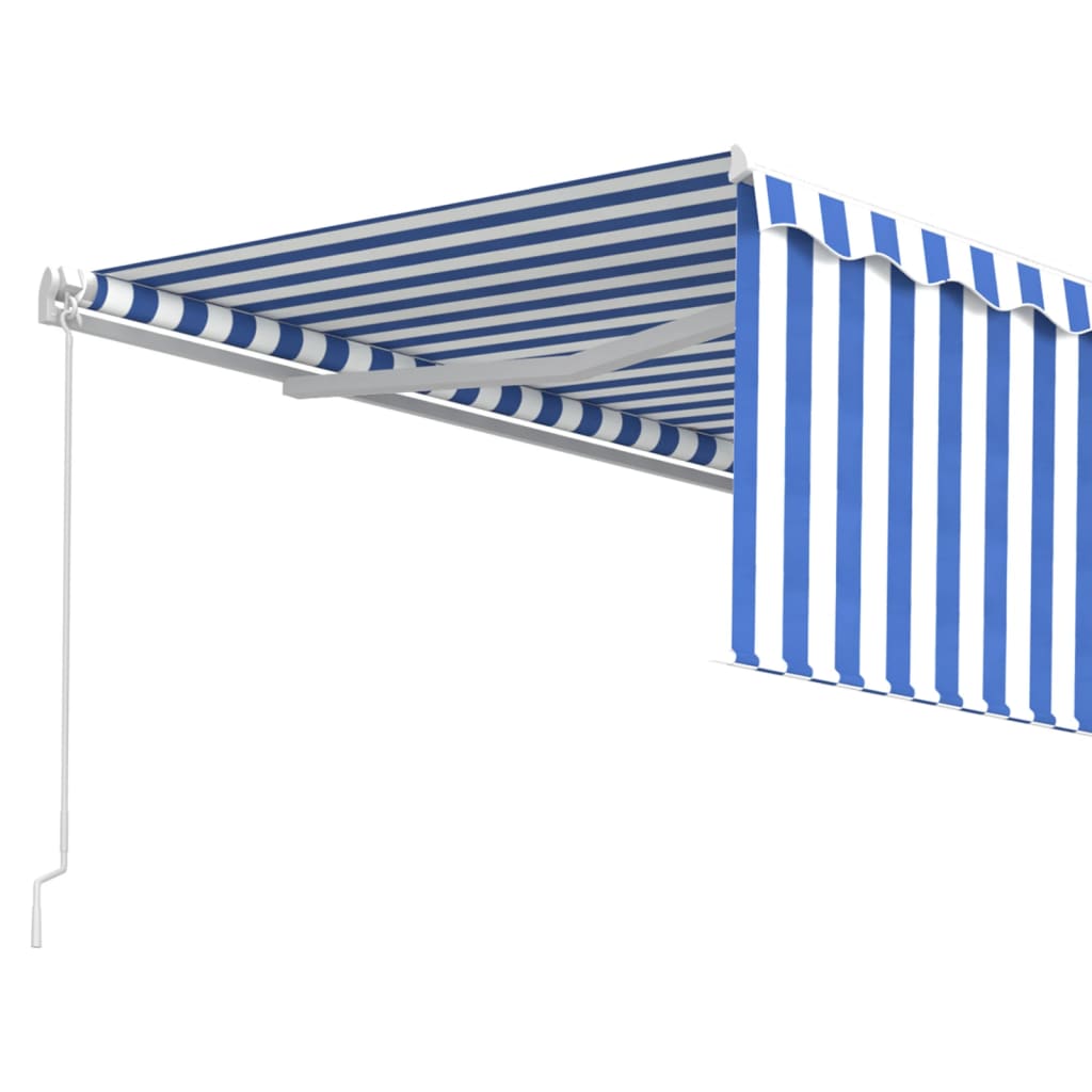 Toldo automático retráctil con persiana azul y blanco 4,5x3 m vidaXL