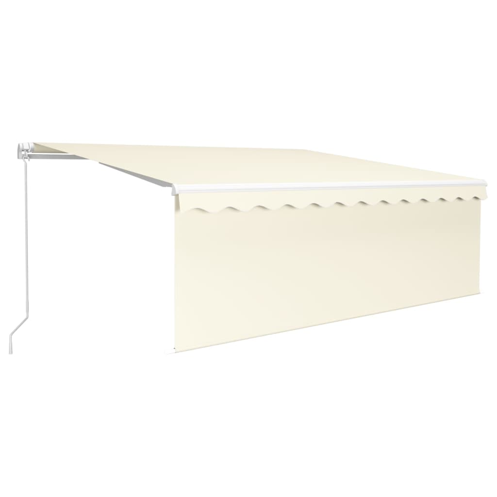 Toldo retráctil manual con persiana crema 4,5x3 m vidaXL