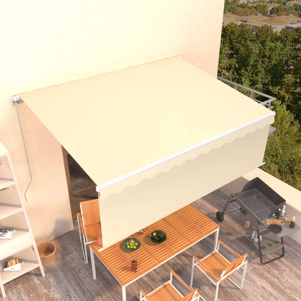 Vetonek Toldo retráctil manual con persiana crema 4,5x3 m