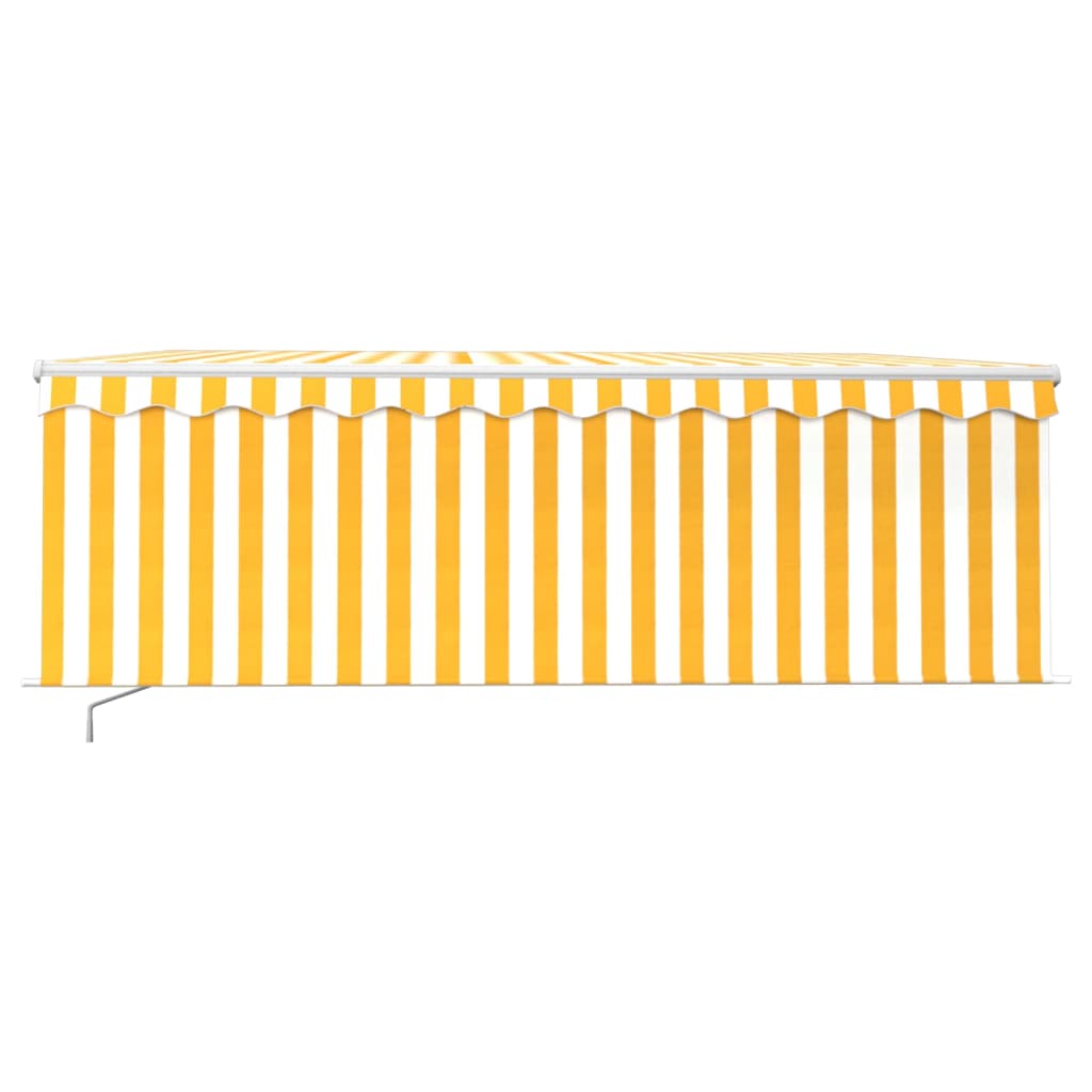 Toldo retráctil manual con persiana amarillo y blanco 4,5x3 m vidaXL