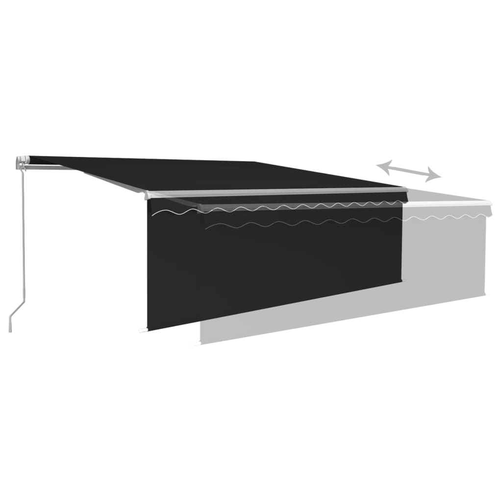 Toldo retráctil manual con persiana gris antracita 4,5x3 m vidaXL