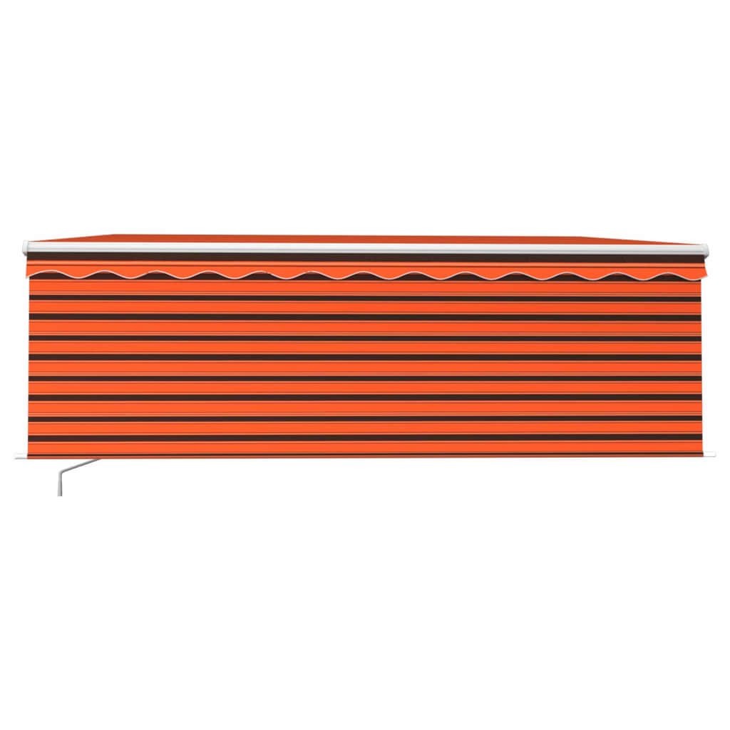 Toldo retráctil manual con persiana naranja y marrón 4,5x3 m vidaXL