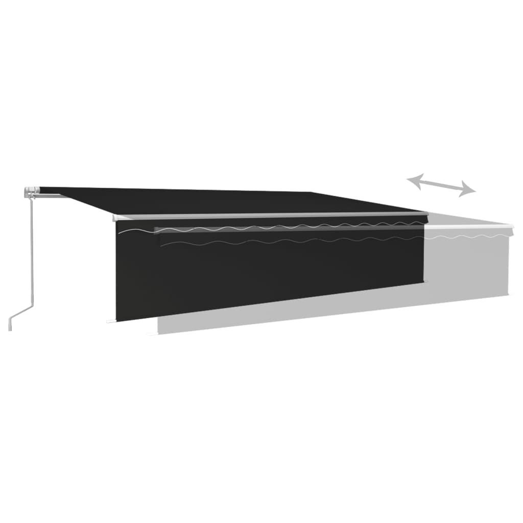 Toldo retráctil manual con persiana antracita 6x3 m V6834 Vetonek