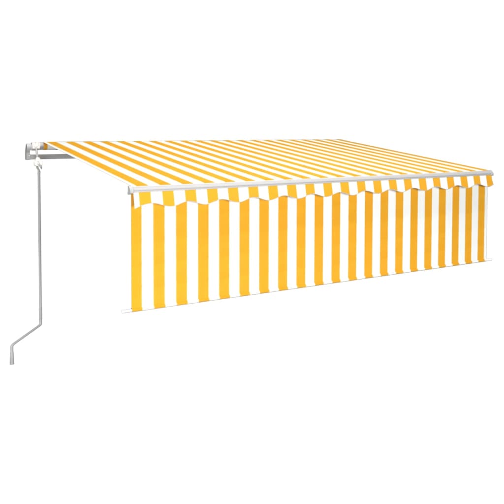 Toldo automático retráctil con persiana amarillo y blanco 6x3 m vidaXL