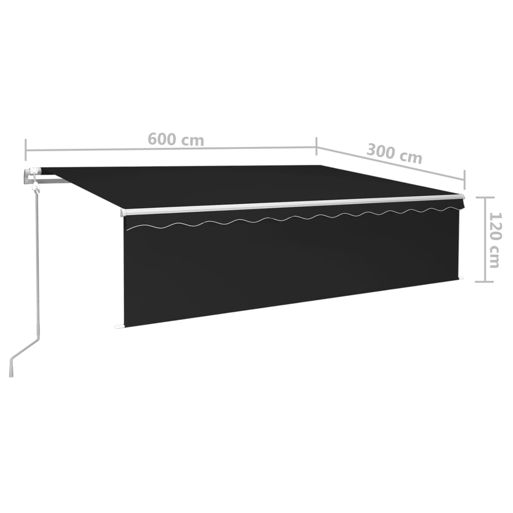 Toldo automático retráctil con persiana 6x3 m antracita V6933 Vetonek