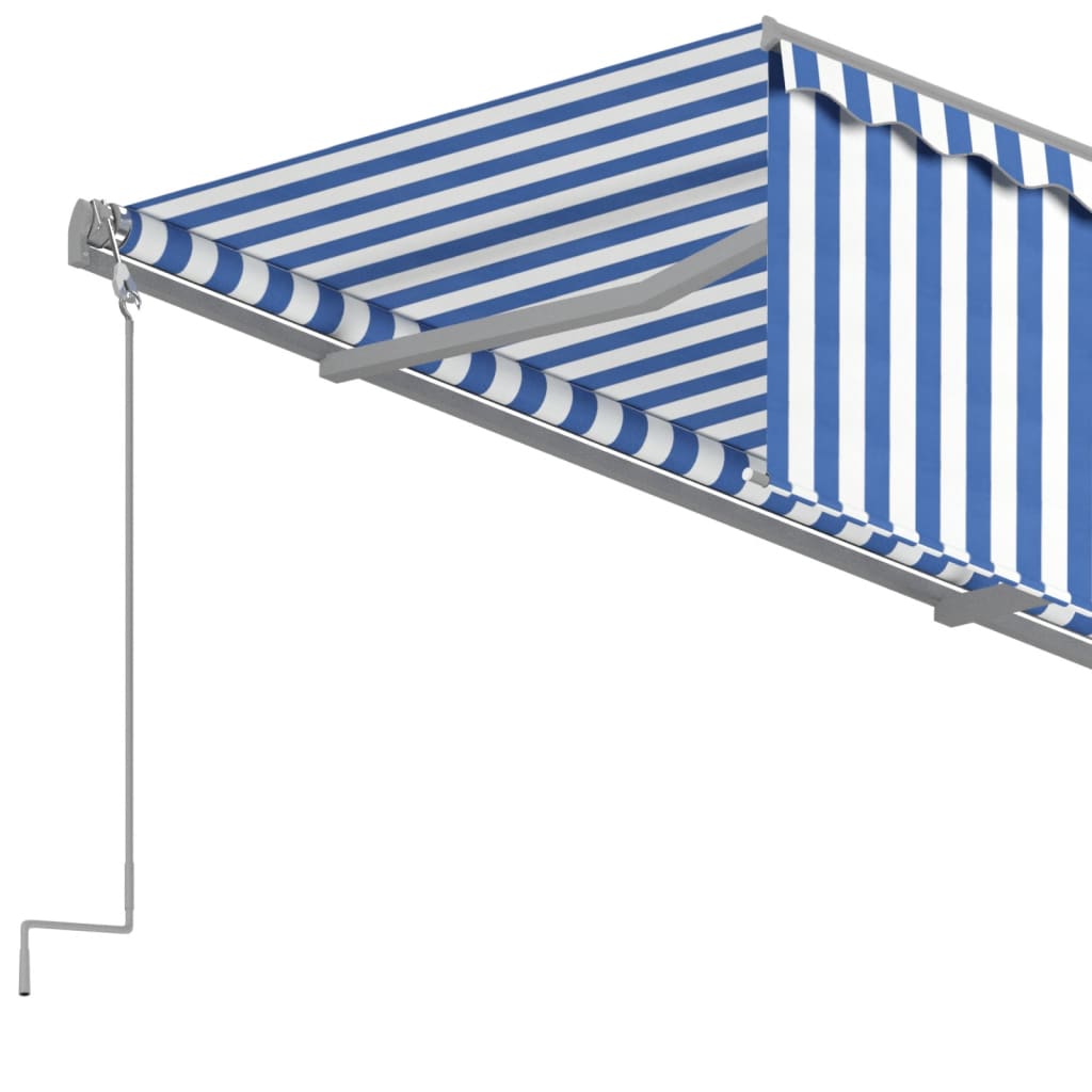 Toldo automático retráctil con persiana azul y blanco 3x2,5m vidaXL