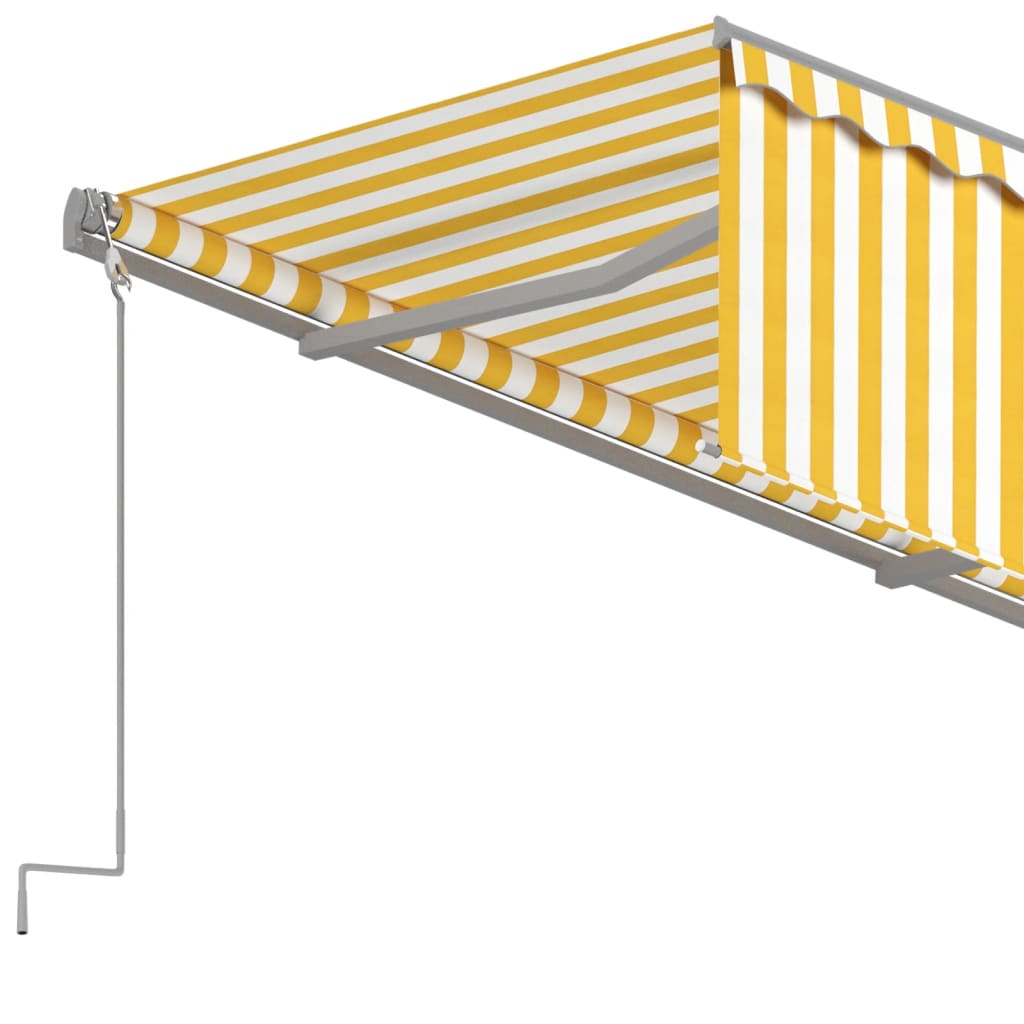 Toldo automático retráctil con persiana amarillo blanco 3x2,5m vidaXL