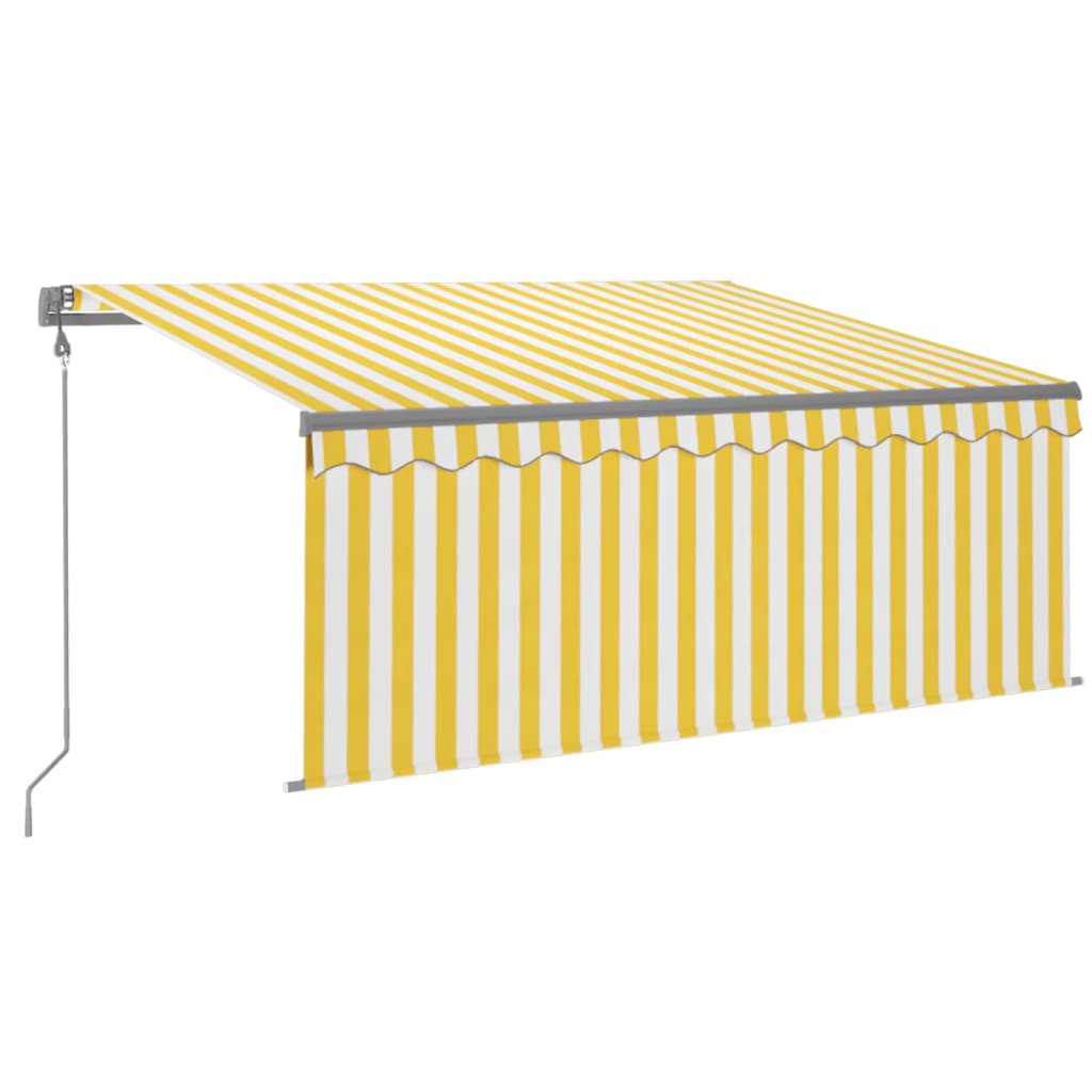 Toldo retráctil automático con persiana amarillo 3,5x2,5 m vidaXL