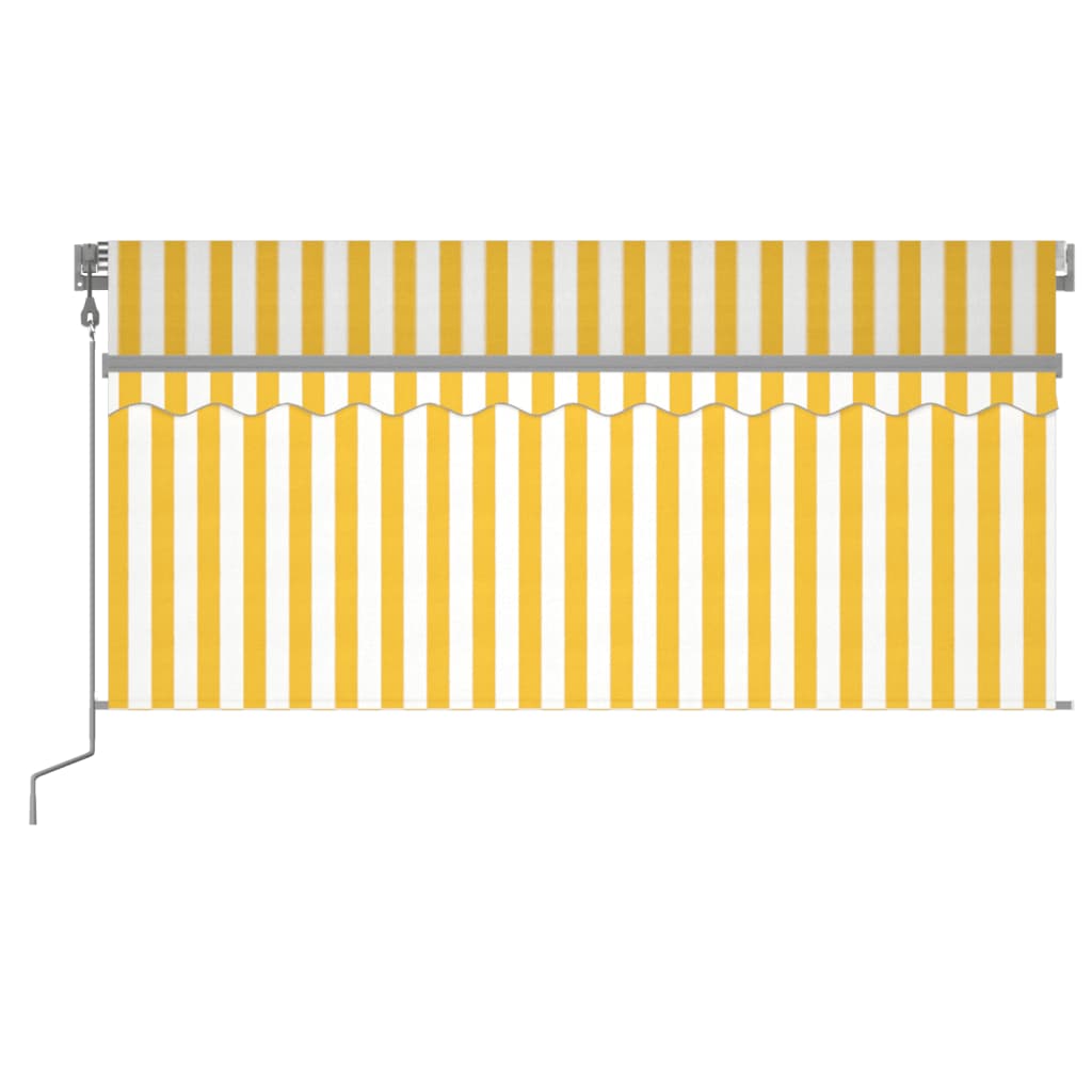 Toldo retráctil automático con persiana amarillo 3,5x2,5 m vidaXL