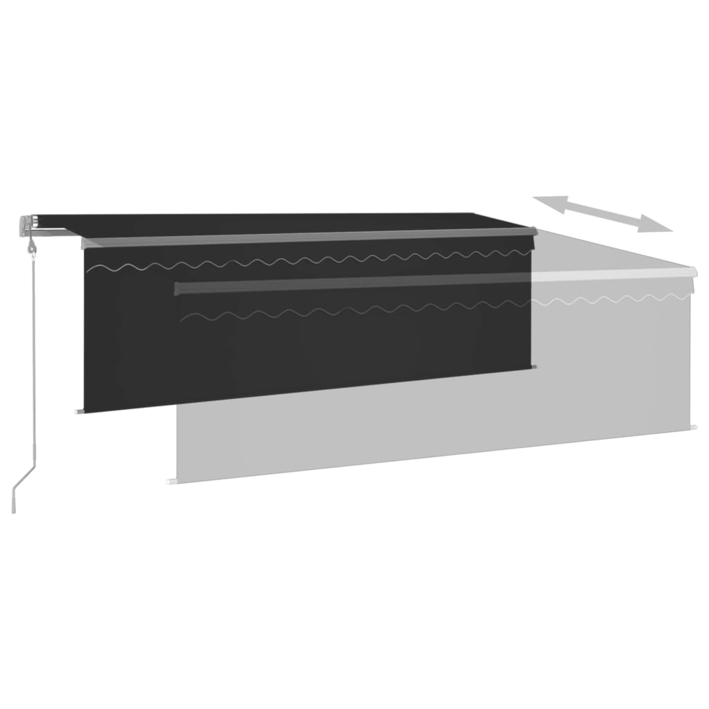 Toldo automático retráctil con persiana gris antracita 4x3 m vidaXL