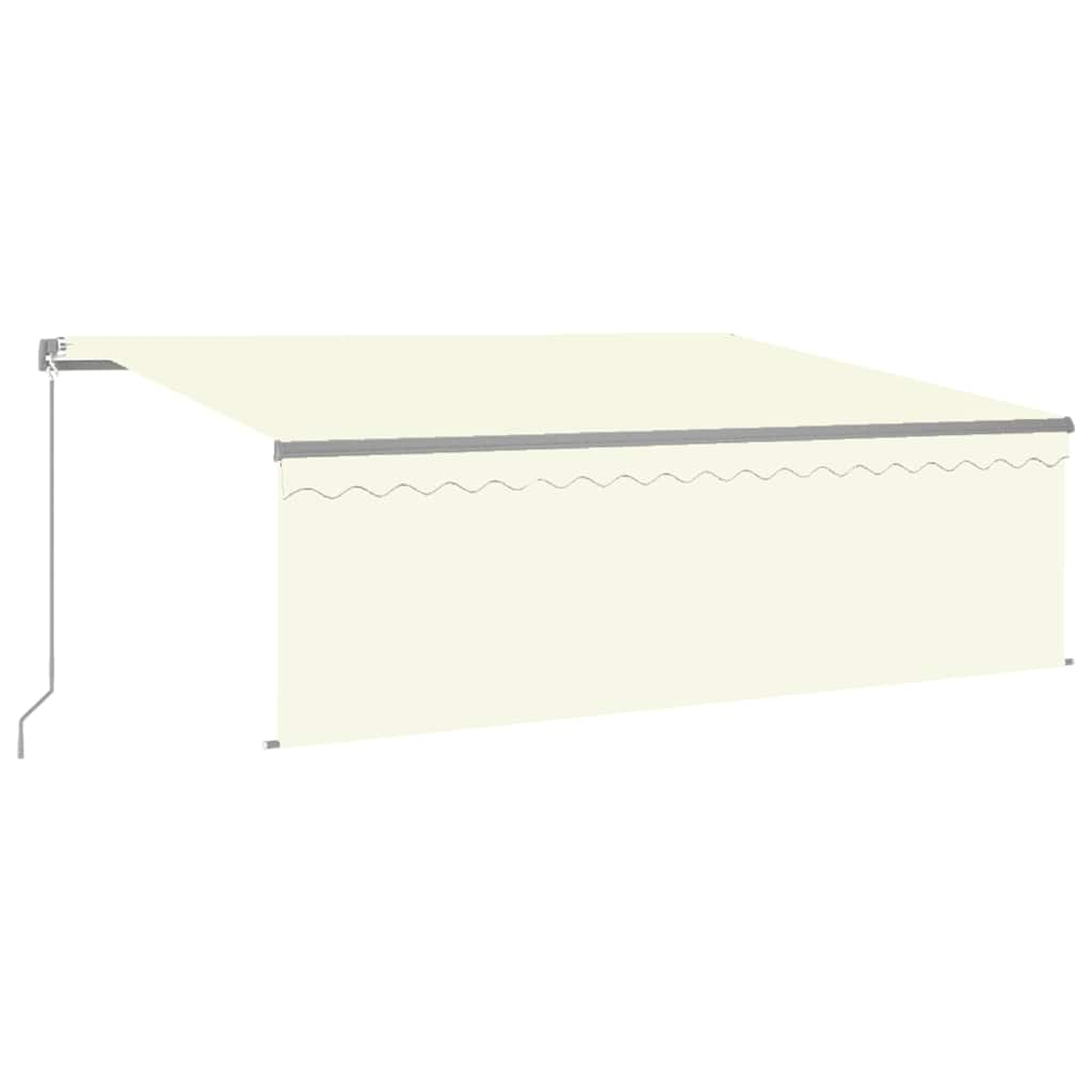 Toldo retráctil manual con persiana crema 4,5x3 m vidaXL