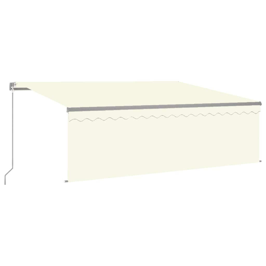 Toldo retráctil manual con persiana crema 4,5x3 m vidaXL