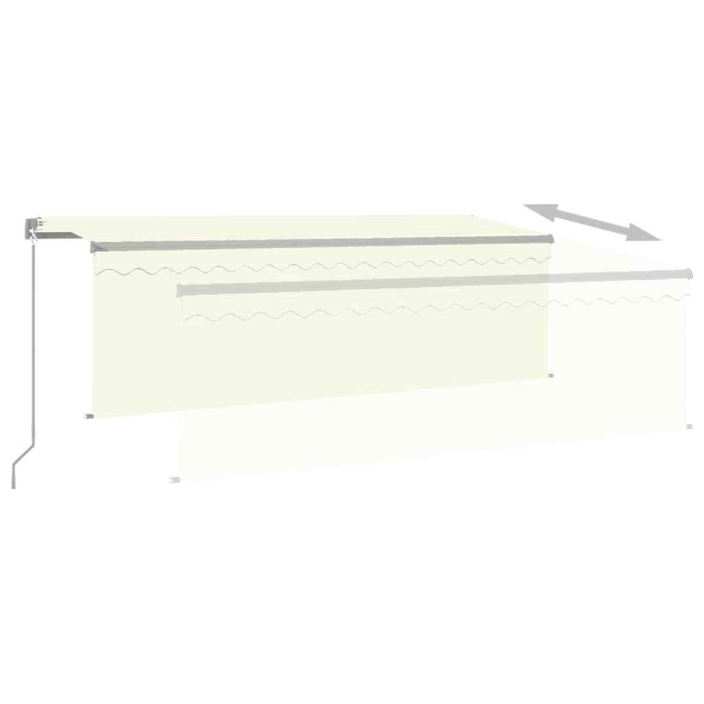 Toldo retráctil manual con persiana crema 4,5x3 m vidaXL