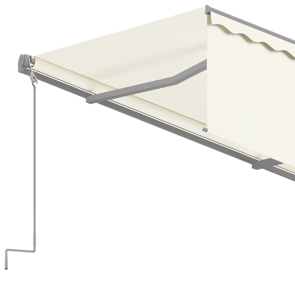 Toldo retráctil manual con persiana crema 4,5x3 m vidaXL