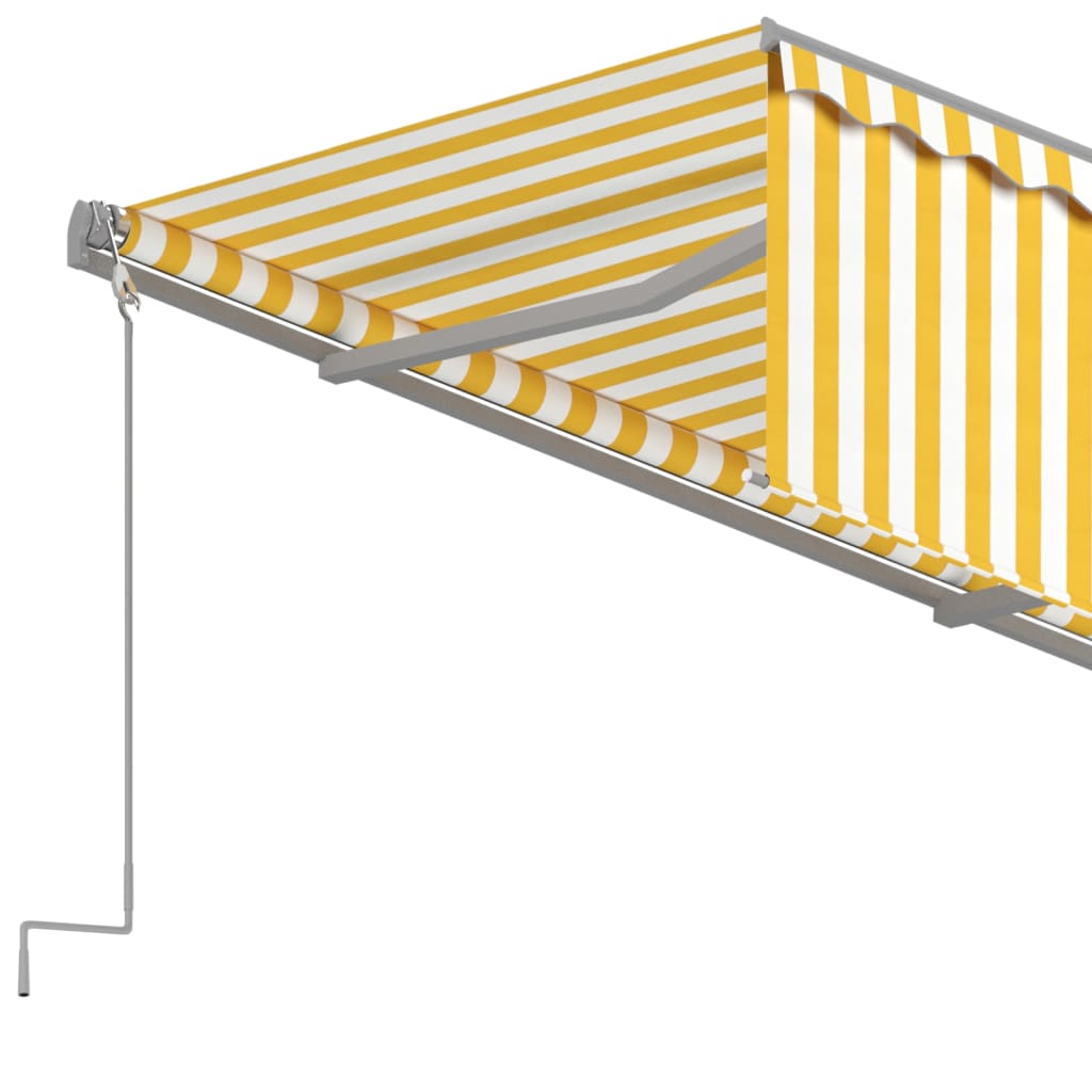 Toldo retráctil manual con persiana amarillo y blanco 4,5x3 m vidaXL