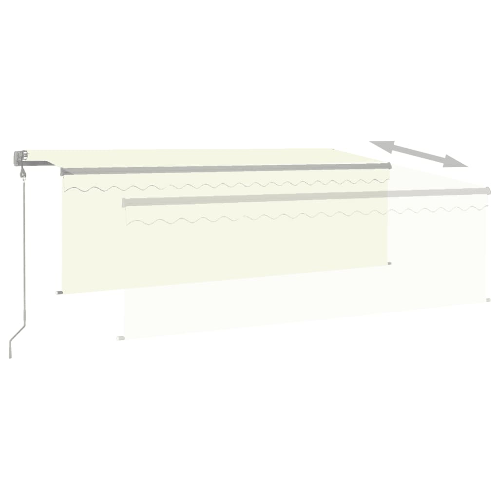 Toldo retráctil automático con persiana 4,5x3 m color crema vidaXL