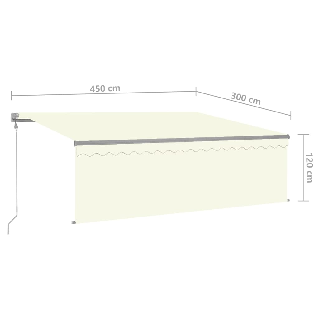 Toldo retráctil automático con persiana 4,5x3 m color crema vidaXL