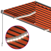 Automatic awning LED blind and wind sensor orange 4.5x3m V7794 Vetonek