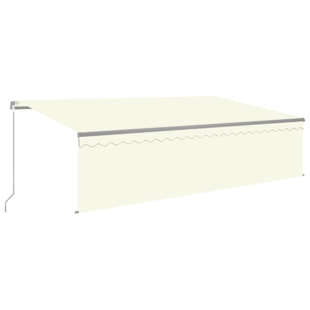 Toldo retráctil manual con persiana crema 5x3 m vidaXL