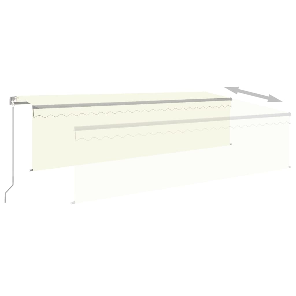 Toldo retráctil manual con persiana crema 5x3 m vidaXL