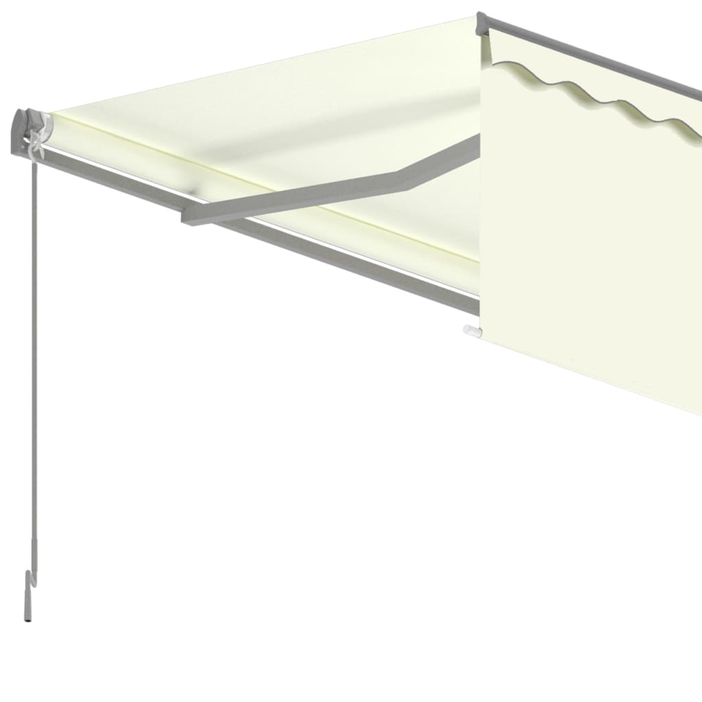 Toldo retráctil manual con persiana crema 5x3 m vidaXL