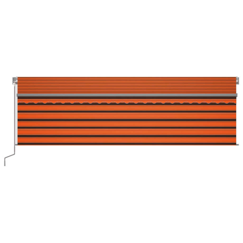 Toldo retráctil manual con persiana naranja y marrón 5x3 m vidaXL