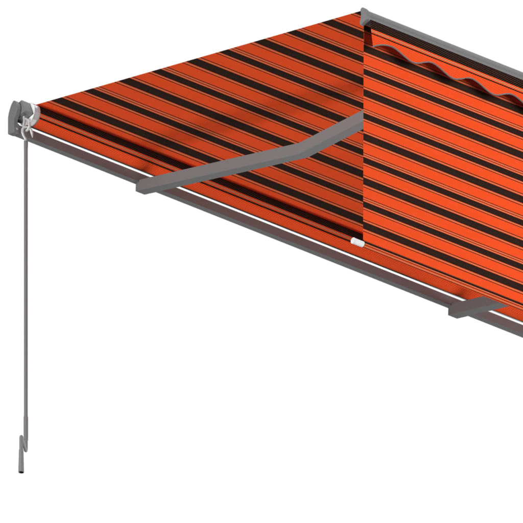 Toldo retráctil manual con persiana naranja y marrón 5x3 m vidaXL