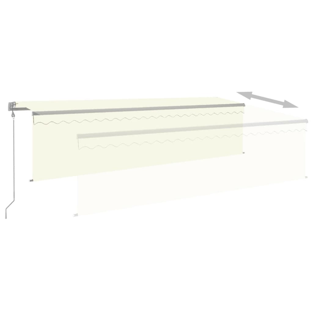 Toldo retráctil automático con persiana crema 5x3 m vidaXL