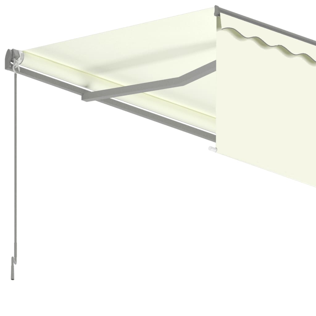 Toldo retráctil automático con persiana crema 5x3 m vidaXL